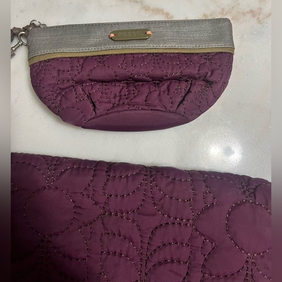 FOSSIL KEY-PER NYLON QUILTED MESSENGER BAG PURPLE WITH MATCHING POUCH - Picture 10 of 15